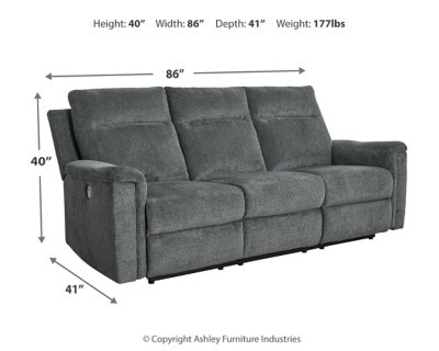 Carver Power Reclining Sofa Latitude Run Upholstery Color Dark Gray